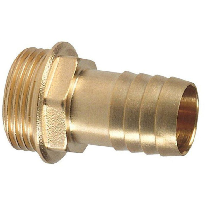 Messing slangtule 6-kant buitendraad 1" x 25 mm Messing slangtule 6-kant buitendraad 1" x 25 mm