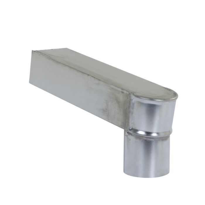 Zinken stadsuitloop, rechthoekig 60 x 80, afvoer 80 mm (Achterzijde)