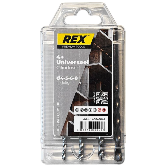 Rex universele steenboorset 4 delig Rex universele steenboorset 4 delig