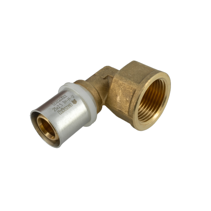 Bonfix Alu-pers knie 90° binnendraad 25 mm x 1"