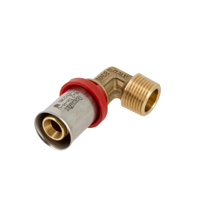 Bonfix Alu-pers knie 90° buitendraad 16 mm x 3/8"