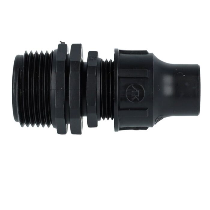 Rechte druppelslang koppeling met buitendraad