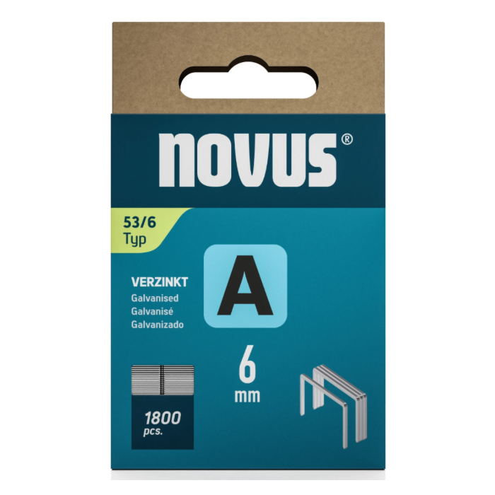 Novus nieten dundraad A 53/6 mm - 1800 Stuks Novus nieten dundraad A 53/6 mm - 1800 Stuks