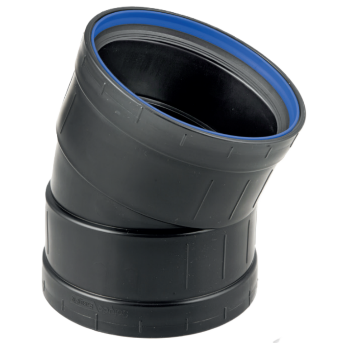 PP bocht 22.5° 2 x manchet 90 mm