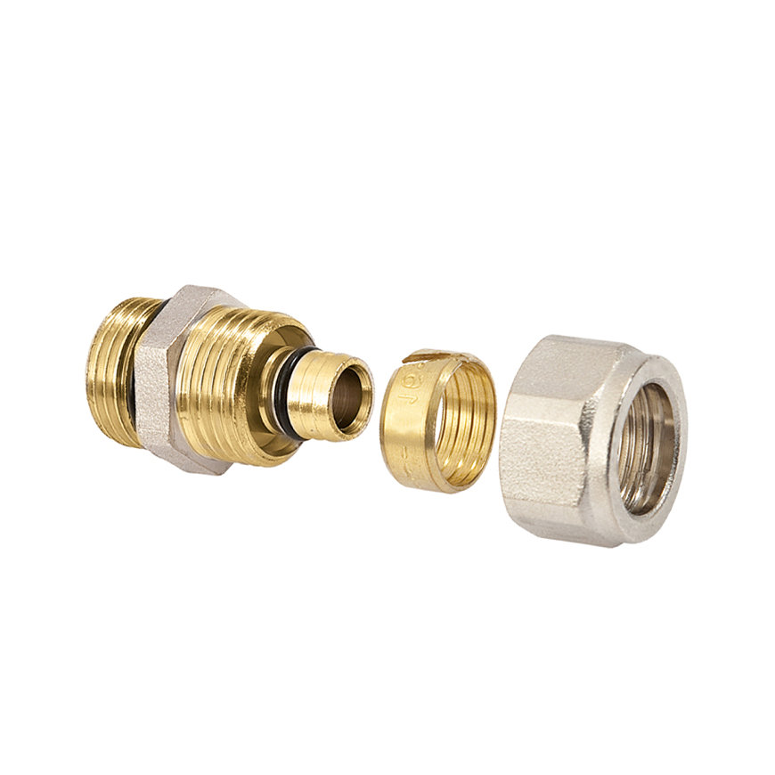 Knelkoppeling Eindstop Messing 22mm