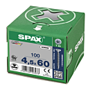 Spax spaanplaatschroeven T20 verzinkt 4.5 x 60 mm voldraad 100 stuks thumbnail