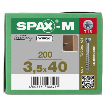 Spax spaanplaatschroeven T-STAR met boorpunt verzinkt deeldraad 