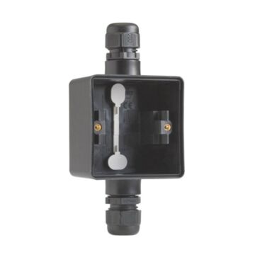 Niko new hydro zwarte spuitwaterdichte opbouwdoos 1-voudig 1 boven 1 onder ingang