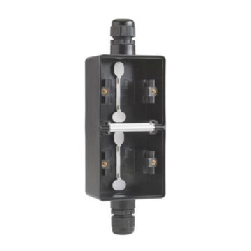 Niko new hydro zwarte spuitwaterdichte opbouwdoos 2-voudig 1 boven 1 onder ingang