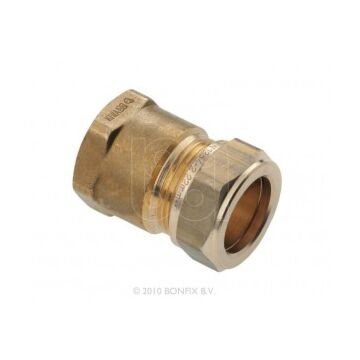 Bonfix messing schroefkoppeling 15 mm knel x 1/2"