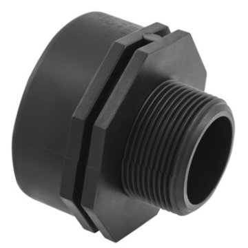 PP Soknippel 1/2 inch buitendraad x 3/4 inch binnendraad