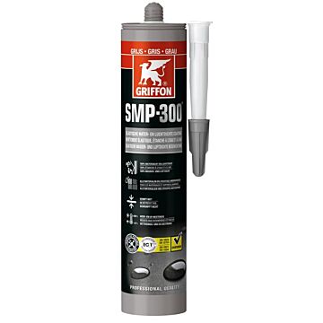 Griffon SMP 300 elastische water- en luchtdichte SMP coating grijs - koker 290 ml