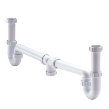 McAlpine dubbele gootsteenafvoer wit