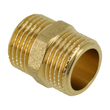 Dubbele messing nippel conisch