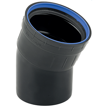 PP bocht zwart 22.5 graden manchet x spie