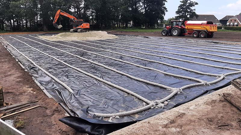 Drainage voor paardenbak